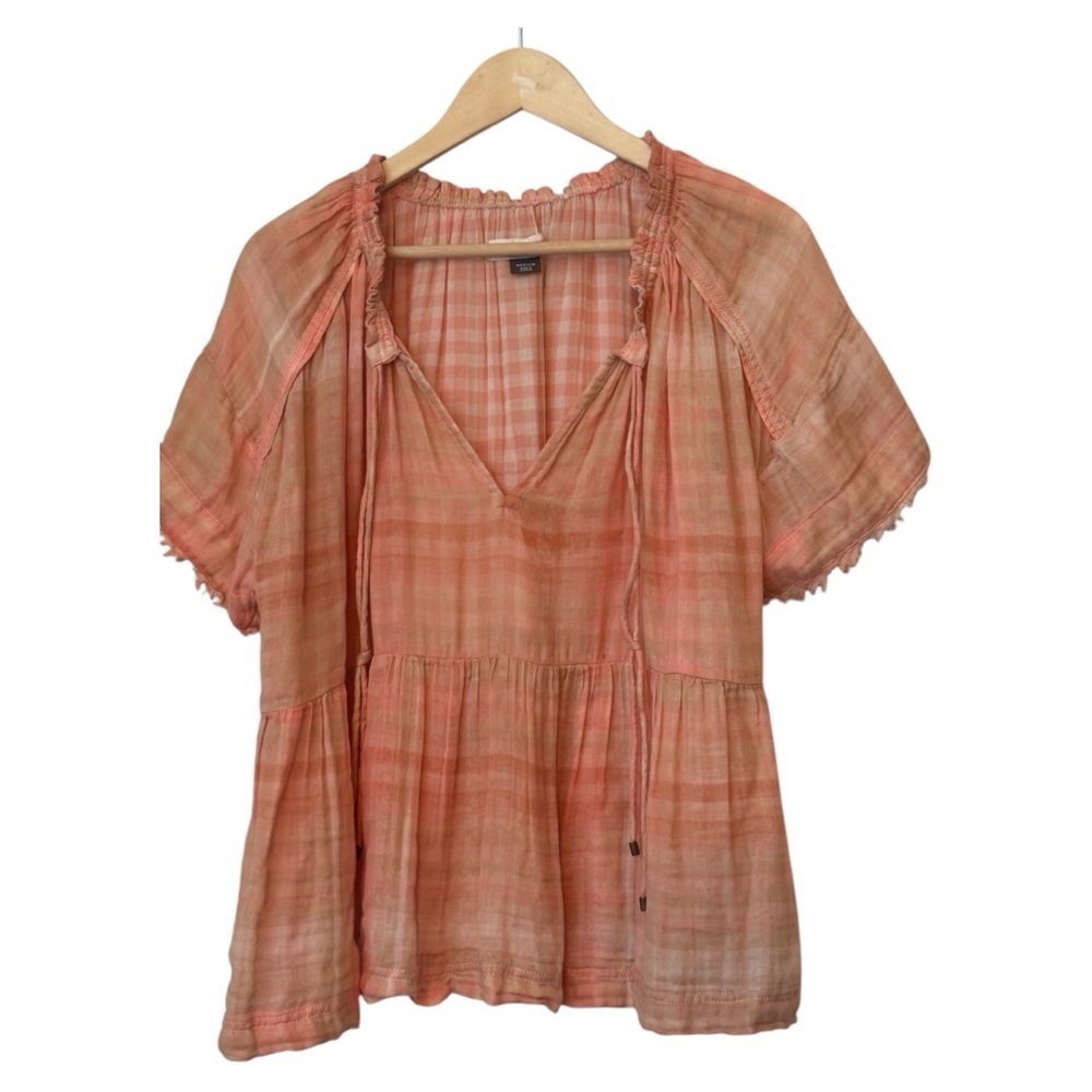 Anthropologie Pilcro Bette Babydoll Cotton Blouse Size Medium - Picture 3 of 6